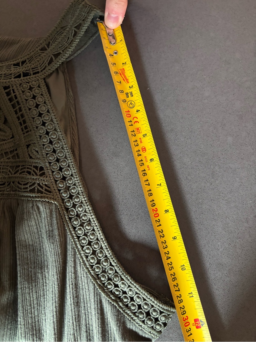 Torrid Olive Crochet Lace Tiered Midi Dress Boho Plus Size 2 18/20 Heavy Flowy - Picture 13 of 13